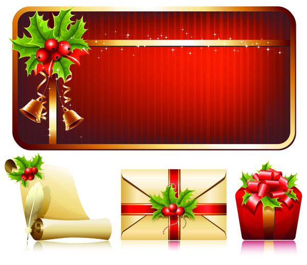free vector Exquisite christmas ornaments vector